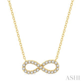 1/4 ctw Round Cut Diamond Infinity Necklace in 14K Yellow Gold