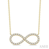 3/4 ctw Round Cut Diamond Infinity Necklace in 14K Yellow Gold