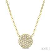 1/6 ctw Disc Round Cut Diamond Petite Pendant in 10K Yellow Gold