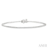 1 ctw Tri-Prong Round Cut Diamond Tennis Bracelet in 14K White Gold