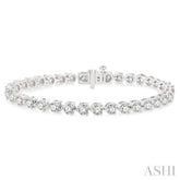 7 ctw Tri-Prong Round Cut Diamond Tennis Bracelet in 14K White Gold