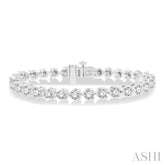 10 ctw 3 Prong Round Cut Diamond Tennis Bracelet WG 14K-G*