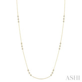 3/4 ctw Round Cut Diamond Station Necklace in 14K Yellow Gold