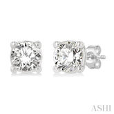 1/3 ctw Round Cut Diamond Stud Earring in 14K White Gold