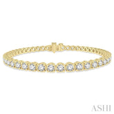 4 ctw Round Cut Diamond Tennis Bracelet in 14K Yellow Gold