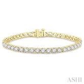 9 ctw Round Cut Diamond Tennis Bracelet in 14K Yellow Gold