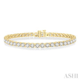 10 ctw Round Cut Diamond Tennis Bracelet in 14K Yellow Gold