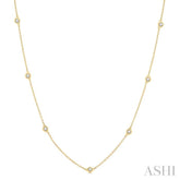 1/3 ctw Round Cut Diamond Station Necklace in 14K Yellow Gold