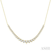 2 ctw Graduated Diamond Smile Necklace in 14K Yellow Gold