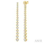 1 ctw Round Cut Diamond Riviera Drop Earring in 14K Yellow Gold