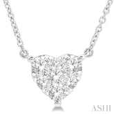 1/2 ctw Lovebright Diamond Heart Pendant With Chain in 14K White Gold