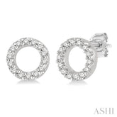 1/10 ctw Circular Round Cut Diamond Petite Fashion Earring in 10K White Gold
