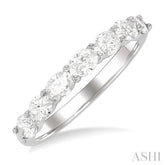 1 ctw East-West Oval Cut Diamond Fashion Ring in 14K White Gold