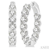 4 ctw Inside-Out Round Cut Diamond Hoop Earrings in 14K White Gold