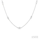 1 ctw Emerald Cut Diamond Fashion Necklace in 14K White Gold