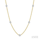 1 ctw Round Cut Diamond Fashion Necklace in 14K Yellow and White Gold