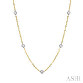 2 ctw Round Cut Diamond Fashion Necklace in 14K Yellow and White Gold