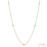 1/2 ctw Round Cut Diamond Fashion Necklace in 14K Yellow and White Gold