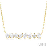 1 1/10 ctw Scatter Multi Cut Diamond Fashion Necklace in 14K Yellow Gold