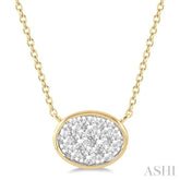 1/3 ctw Oval Shape Lovebright Diamond Pendant With Chain in 14K Yellow and White Gold