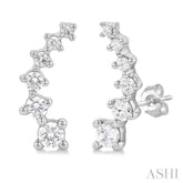 1/2 ctw Round Cut Diamond Fashion Climbers in 14K White Gold