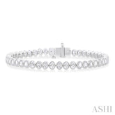 4 1/2 ctw North-South Bezel Set Oval Cut Diamond Tennis Bracelet in 14K White Gold