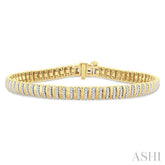 1 ctw Ribbed Round Cut Diamond Bracelet in 10K Yellow Gold