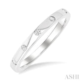 1/4 ctw Flush Bezel Set Diamond Fashion Band in 14K White Gold
