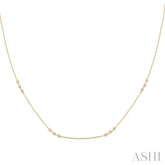 1/2 ctw Round Cut Diamond Station Necklace in 14K Yellow Gold