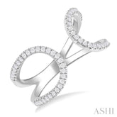1/3 ctw Split U-Shaped Round Cut Diamond Open Fashion Ring in 10K White Gold