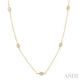 1/5 ctw Mariner Link Round Cut Diamond Station Necklace in 14K Yellow Gold
