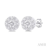 1/6 ctw Lovebright Petite Round Shape Round Cut Diamond Fashion Stud Earring in 10K White Gold