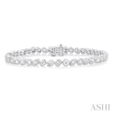 4 ctw Mixed Diamond Cut Fashion Tennis Bracelet in 14K White Gold