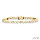 4 ctw Mixed Diamond Cut Fashion Tennis Bracelet in 14K Yellow Gold