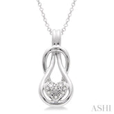 1/50 ctw Heart Shape Single Cut Diamond Fashion Pendant in Sterling Silver with Chain