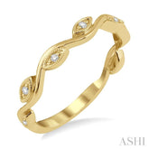 1/20 ctw Marquise Shape Round Cut Diamond Stackable Band in 14K Yellow Gold