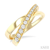 1/3 ctw Split Criss-Cross Round Cut Diamond Fashion Ring in 14K Yellow Gold