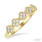 1/4 ctw Clover Motif Round Cut Diamond Fashion Ring in 14K Yellow Gold