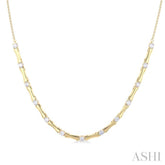 1 ctw Halfway Bamboo Internodes Round Cut Diamond Fashion Necklace in 14K Yellow Gold