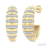 .25CTRDDM RIBBED DOME HOOP ER YG 10K-G*