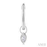 1/3 Ctw Bezel Set Marquise Cut Diamond Huggie Earrings in 14K White Gold