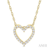 1/10 ctw Heart Shape Round Cut Diamond Pendant With Chain in 10K Yellow Gold