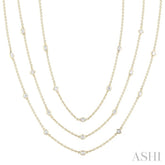 5 ctw Mixed Diamond Cut 60-Inch Station Necklace in 14K Yellow Gold