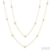 2.00 ctw Bezel Set Round Cut Diamond 36-Inch Station Necklace in 14K Yellow Gold