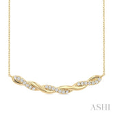 1/3 ctw Round Cut Diamond Twisted Fashion Necklace in 14K Yellow Gold