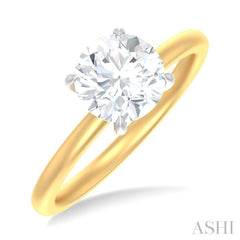 1/20 ctw Circular Shape Round Cut Diamond Semi Mount Engagement Ring in 14K Yellow and White Gold