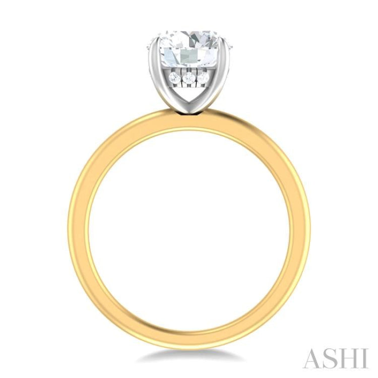 1/20 ctw Circular Shape Round Cut Diamond Semi Mount Engagement Ring in 14K Yellow and White Gold