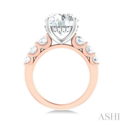 1 1/4 ctw Round Shape Round Cut Diamond Semi Mount Engagement Ring in 14K Rose and White Gold