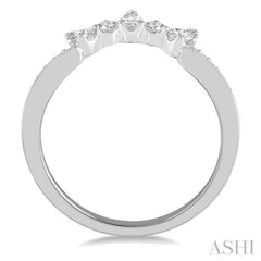 3/8 ctw Pear and Round Cut Diamond Wedding Band in 14K White Gold
