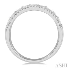 1/2 ctw Triple Row Baguette and Round Cut Diamond Fashion Band in 14K White Gold